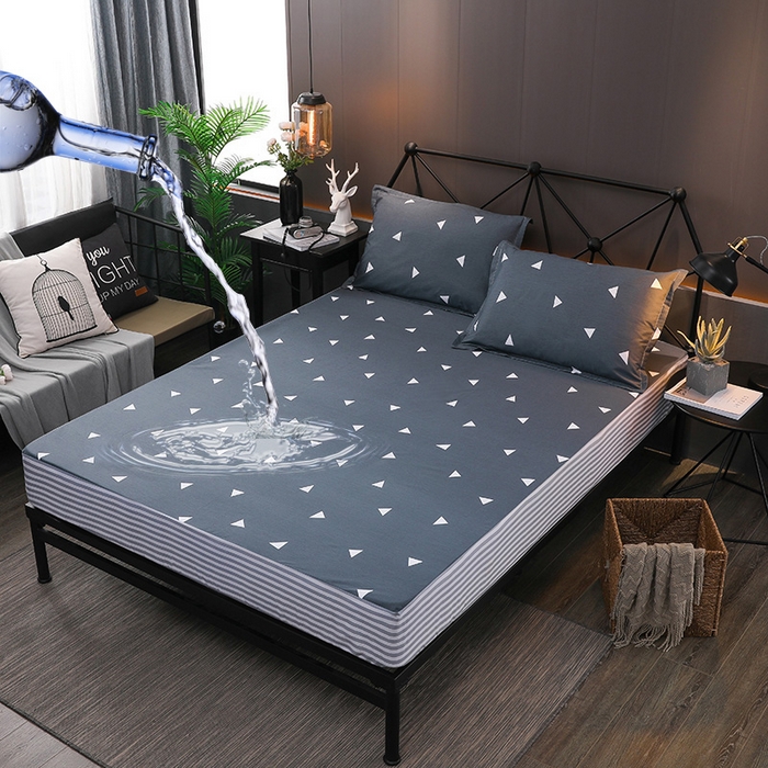 91家纺网 家纺一手货源 找家纺 床笠人家 2025新款全棉印花防水床笠防水隔尿透气-印花防水床笠 首尔之约