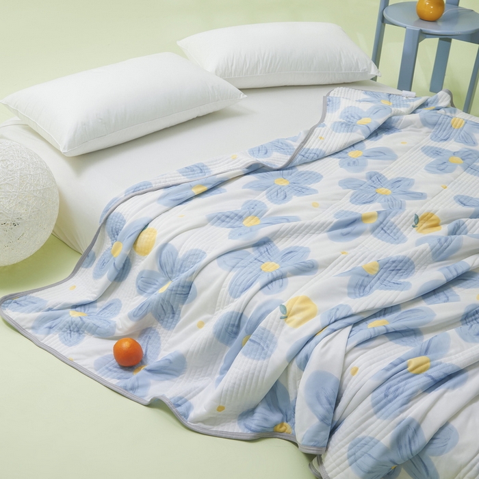 91家纺网 家纺一手货源 找家纺 LIFE.丽芙 2024年新品韩式风凉感丝夏被-跑量 向阳花