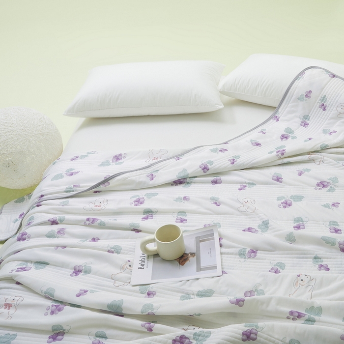 91家纺网 家纺一手货源 找家纺 LIFE.丽芙 2024年新品韩式风凉感丝夏被-跑量 葡萄园