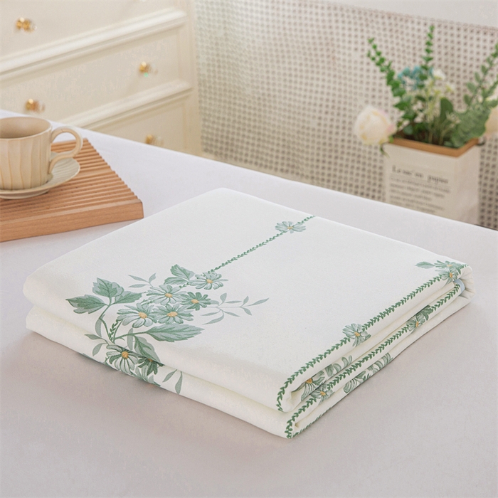 91家纺网 家纺一手货源 找家纺 金泰莱 2025新款原棉全棉老粗布凉席三件套全棉床单纯棉床单软凉席 悠然绽放-米