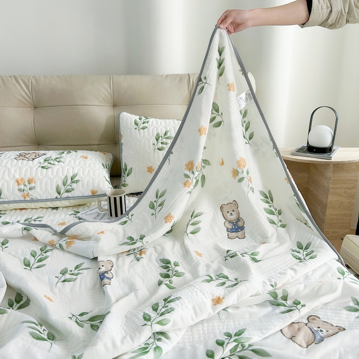 91家纺网 家纺一手货源 找家纺 （总）2024年新品0.4乳胶凉席加厚床笠款三件套+凉感丝夏被可组合四件套-图片二