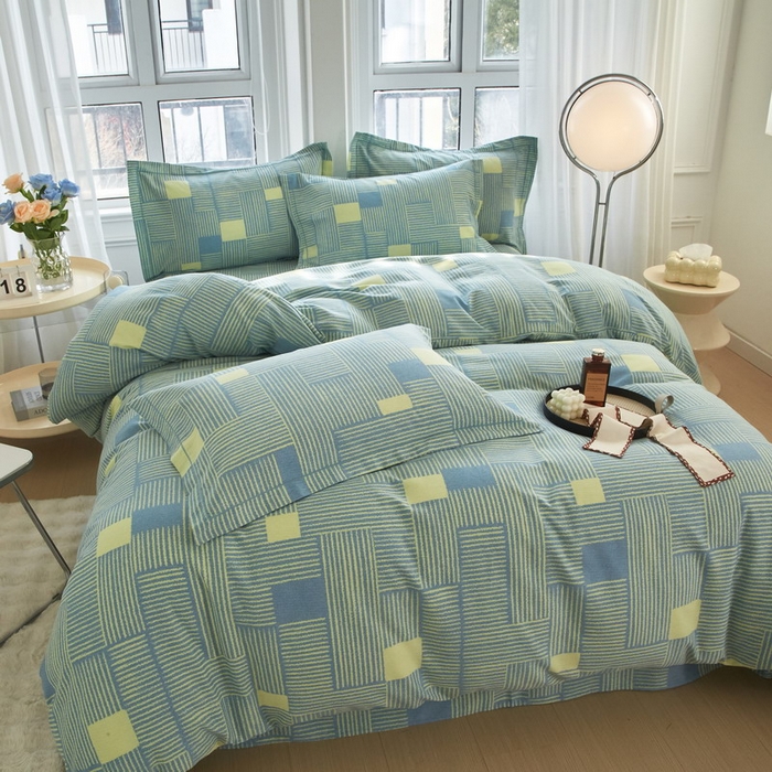 91家纺网 家纺一手货源 找家纺 金纱玉纺家纺 2024新款加厚AB版四件套奥莱-兰