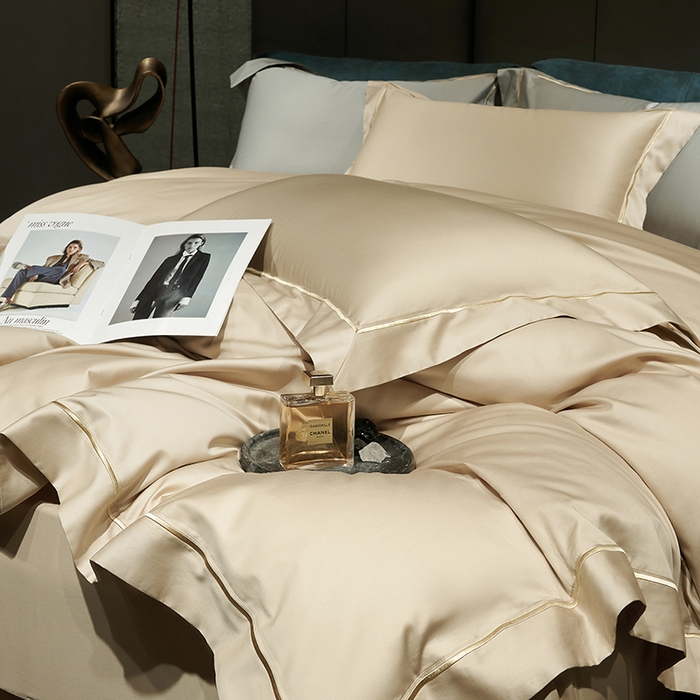 91家纺网 家纺一手货源 找家纺 榻尚家居 2024新款亲肤舒适海岛棉四件套--魅 魅-香槟