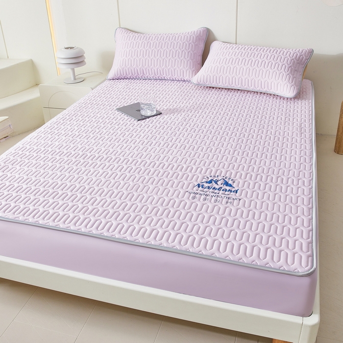 91家纺网 家纺一手货源 找家纺 LIFE.丽芙 2024新款乳胶凉席素色-富士山烫画床笠款 风铃紫