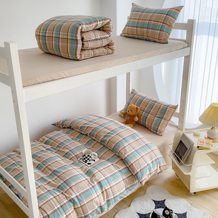 久典家居 2024新款A类全棉学生款三件套 昭华咖