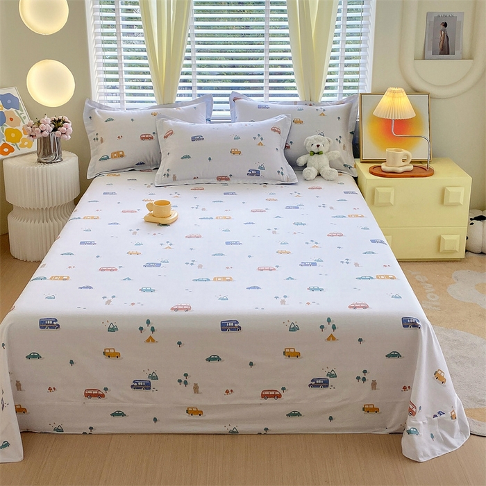 91家纺网 家纺一手货源 找家纺 宝齐莱家纺 2024新款13372全棉印花四件套单品系列-床单 宝宝巴士