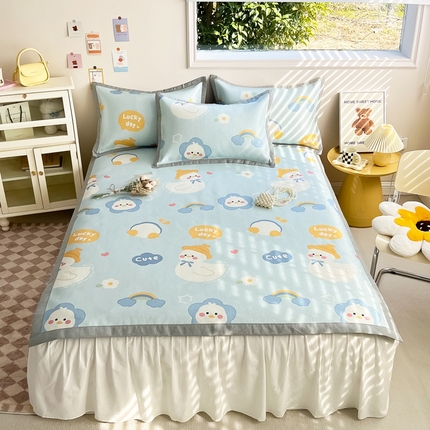 91家纺网 家纺一手货源 找家纺 （总）懒猫家纺 2024新款250D数码印花宽边圆网冰丝席