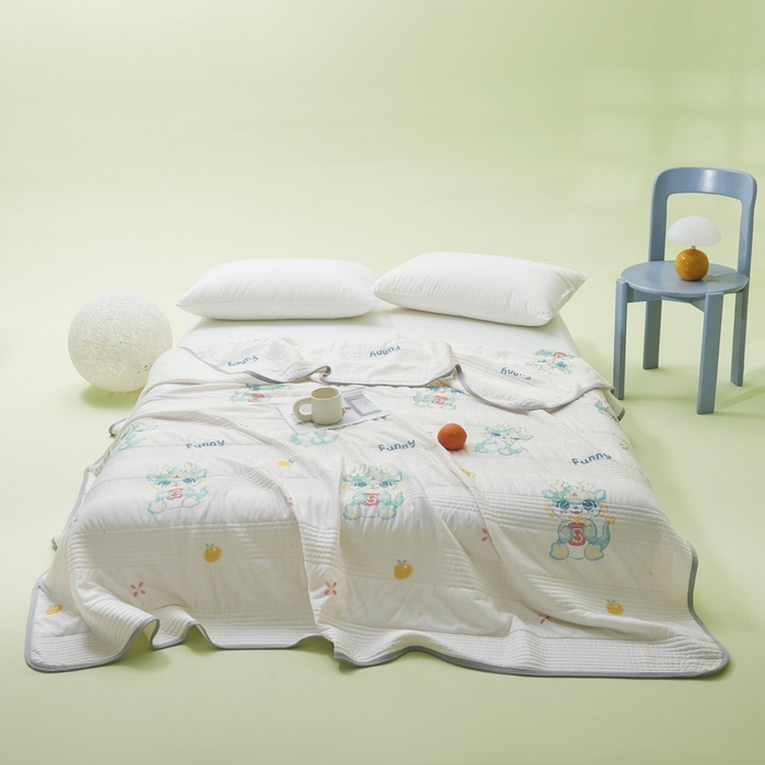 91家纺网 家纺一手货源 找家纺 LIFE.丽芙 2024年新品韩式风凉感丝夏被-跑量 萌龙