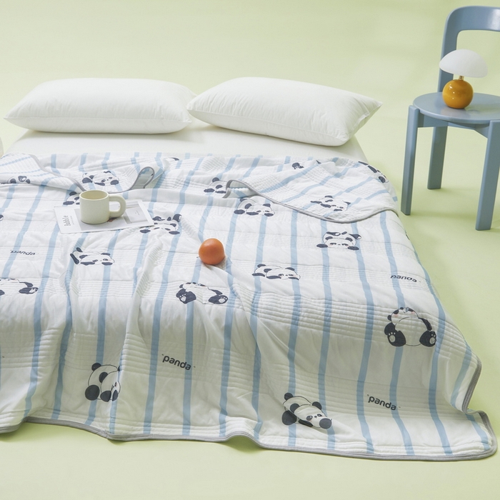 91家纺网 家纺一手货源 找家纺 LIFE.丽芙 2024年新品韩式风凉感丝夏被-跑量 小熊猫