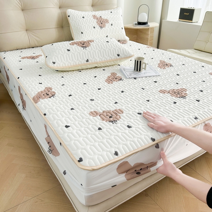 91家纺网 家纺一手货源 找家纺 LIFE.丽芙 2024年新品0.4乳胶凉席加厚床笠款三件套图片二 呆呆狗