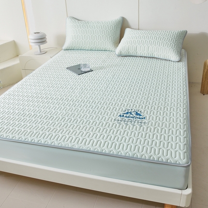 LIFE.丽芙 2024新款乳胶凉席素色-富士山烫画床笠款 浅绿