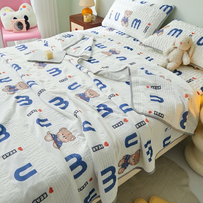 91家纺网 家纺一手货源 找家纺 LIFE.丽芙 2024年新品0.4乳胶凉席加厚床笠款三件套+凉感丝夏被可组合四件套-图片一 妙妙熊