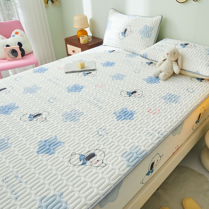 91家纺网 家纺一手货源 找家纺 LIFE.丽芙 2024年新品0.4乳胶凉席加厚床笠款三件套+凉感丝夏被可组合四件套-图片一 帕恰狗