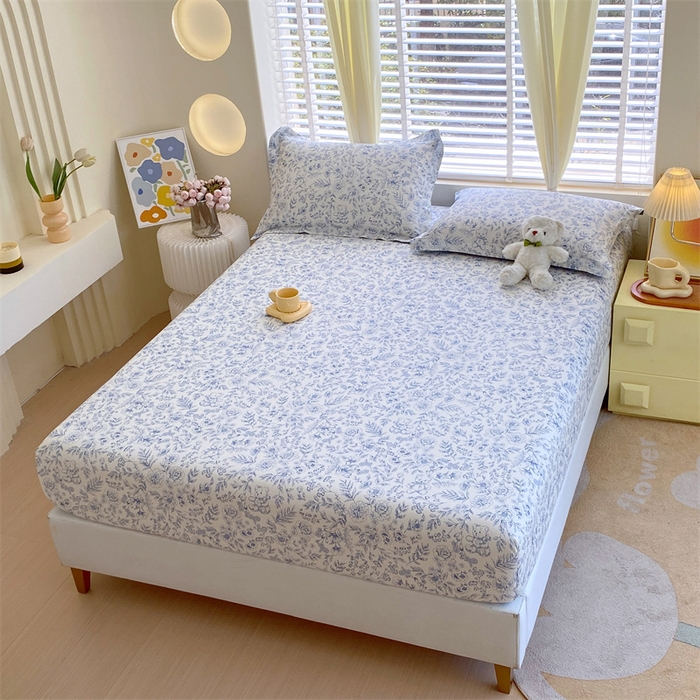 91家纺网 家纺一手货源 找家纺 宝齐莱家纺 2024新款13372全棉印花系列单品床笠 花倾城