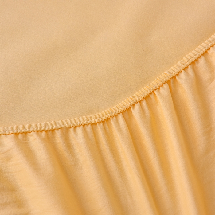 91家纺网 家纺一手货源 找家纺 床笠人家 2025新款全棉纯色防水床笠防水隔尿透气-纯色防水床笠 黄色