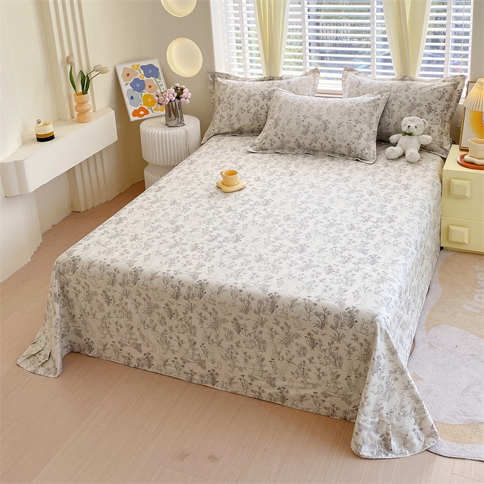 91家纺网 家纺一手货源 找家纺 宝齐莱家纺 2024新款13372全棉印花四件套单品系列-床单 动物之森