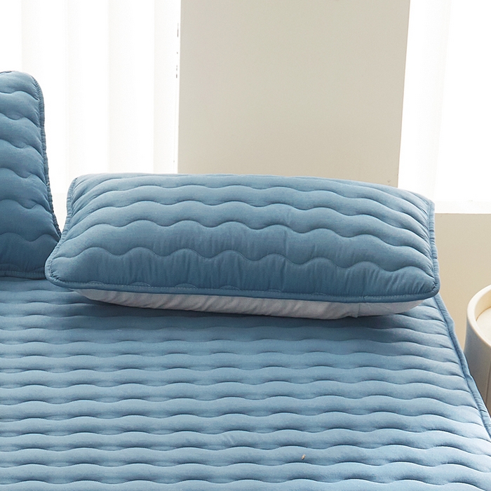 91家纺网 家纺一手货源 找家纺 LIFE.丽芙 2024新款原棉夹棉枕套-四季款 高贵蓝