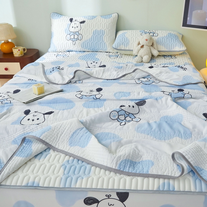 91家纺网 家纺一手货源 找家纺 LIFE.丽芙 2024年新品0.4乳胶凉席加厚床笠款三件套+凉感丝夏被可组合四件套-图片一 皮皮狗