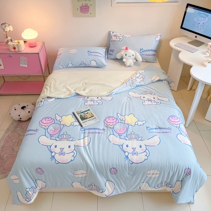 91家纺网 家纺一手货源 找家纺 （总）莱登卡奴 2025春夏款A类针织棉三丽鸥豆豆被大豆夏被