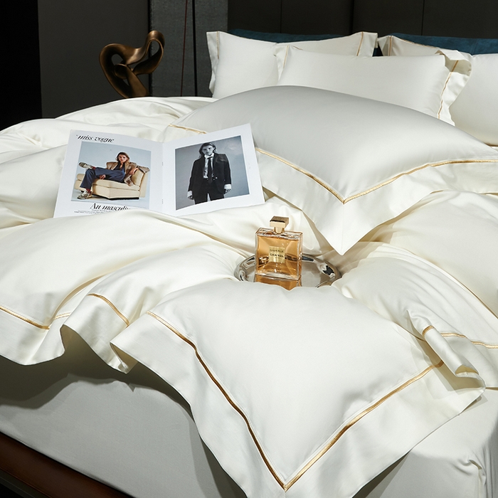 91家纺网 家纺一手货源 找家纺 榻尚家居 2024新款亲肤舒适海岛棉四件套--魅 魅-贵族白