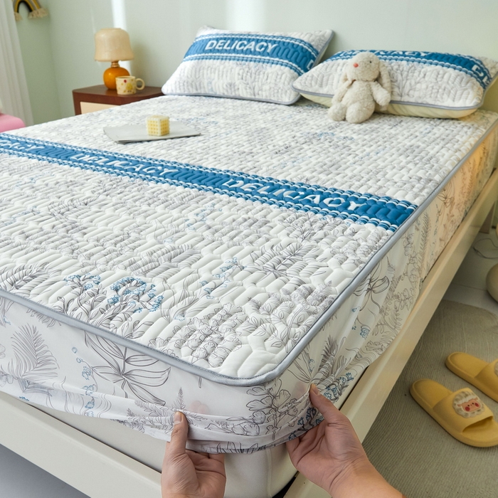 91家纺网 家纺一手货源 找家纺 LIFE.丽芙 2024年新品0.4乳胶凉席加厚床笠款三件套图片一 格罗