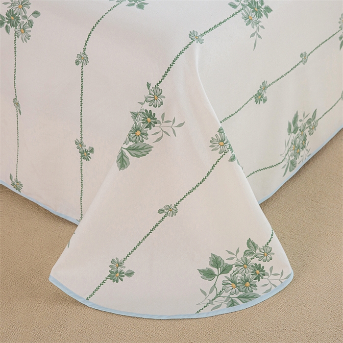 91家纺网 家纺一手货源 找家纺 金泰莱 2025新款原棉全棉老粗布凉席三件套全棉床单纯棉床单软凉席 悠然绽放-米