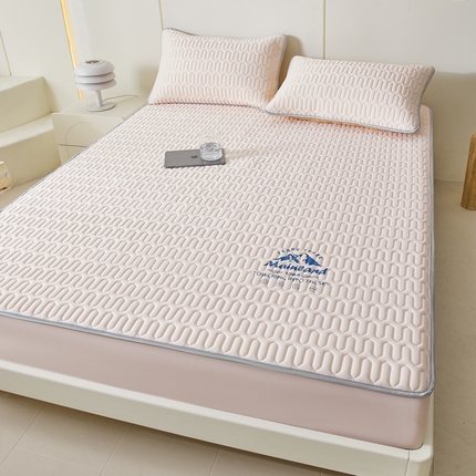 LIFE.丽芙 2024新款乳胶凉席素色-富士山烫画床笠款 樱花粉