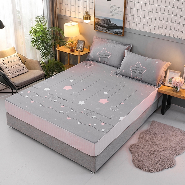 91家纺网 家纺一手货源 找家纺 床笠人家 2025新款全棉印花防水床笠防水隔尿透气-印花防水床笠 浪漫星空