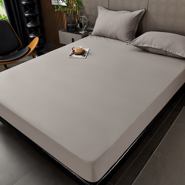 91家纺网 家纺一手货源 找家纺 床笠人家 2025新款全棉纯色防水床笠防水隔尿透气-纯色防水床笠 灰色