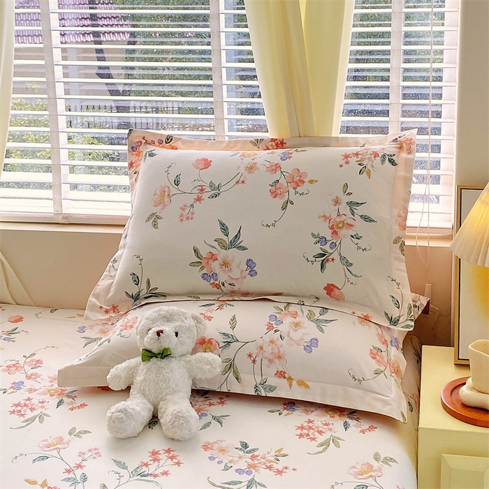 91家纺网 家纺一手货源 找家纺 宝齐莱家纺 2024新款13372全棉印花系列单品枕套 梦里花