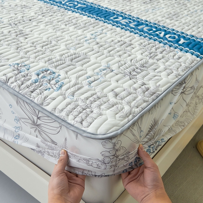 91家纺网 家纺一手货源 找家纺 LIFE.丽芙 2024年新品0.4乳胶凉席加厚床笠款三件套图片一 格罗