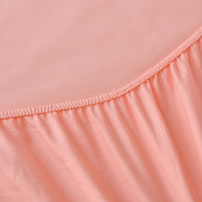 91家纺网 家纺一手货源 找家纺 床笠人家 2025新款全棉纯色防水床笠防水隔尿透气-纯色防水床笠 淡橘