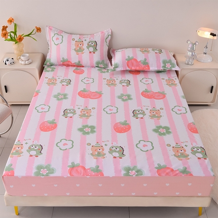 床笠人家 2025新款全棉印花防水床笠防水隔尿透气-印花防水床笠 亲密伙伴