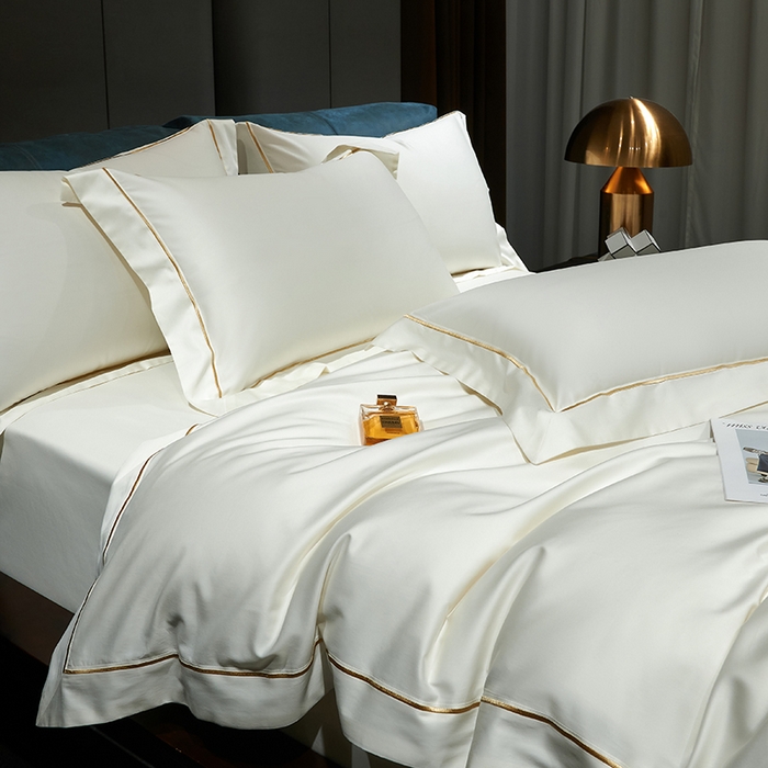 91家纺网 家纺一手货源 找家纺 榻尚家居 2024新款亲肤舒适海岛棉四件套--魅 魅-贵族白