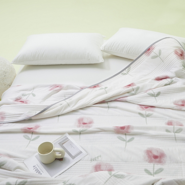 91家纺网 家纺一手货源 找家纺 LIFE.丽芙 2024年新品韩式风凉感丝夏被-跑量 花语