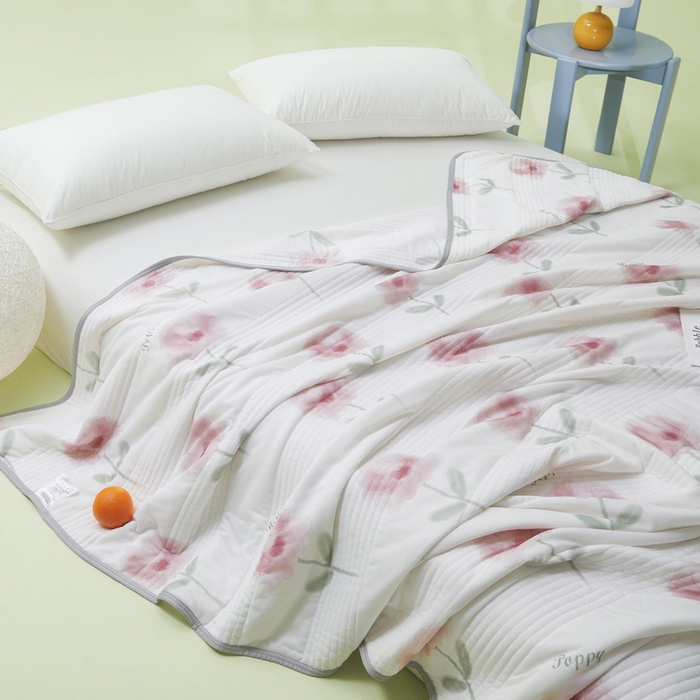 91家纺网 家纺一手货源 找家纺 LIFE.丽芙 2024年新品韩式风凉感丝夏被-跑量 花语