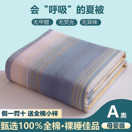 91家纺网 家纺一手货源 找家纺 金柚子2024新款全棉印花夏凉被 网络时代-灰