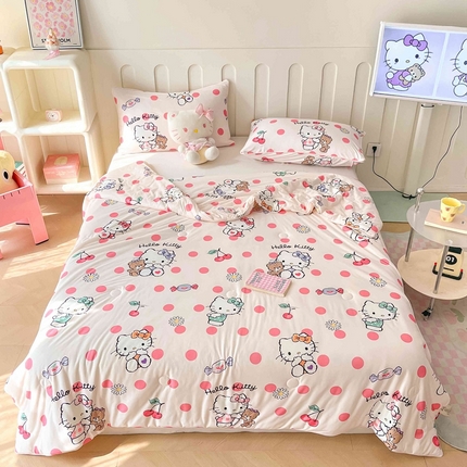 91家纺网 家纺一手货源 找家纺 （总）大彩家居 2024新款A类针织棉三丽鸥大豆夏被