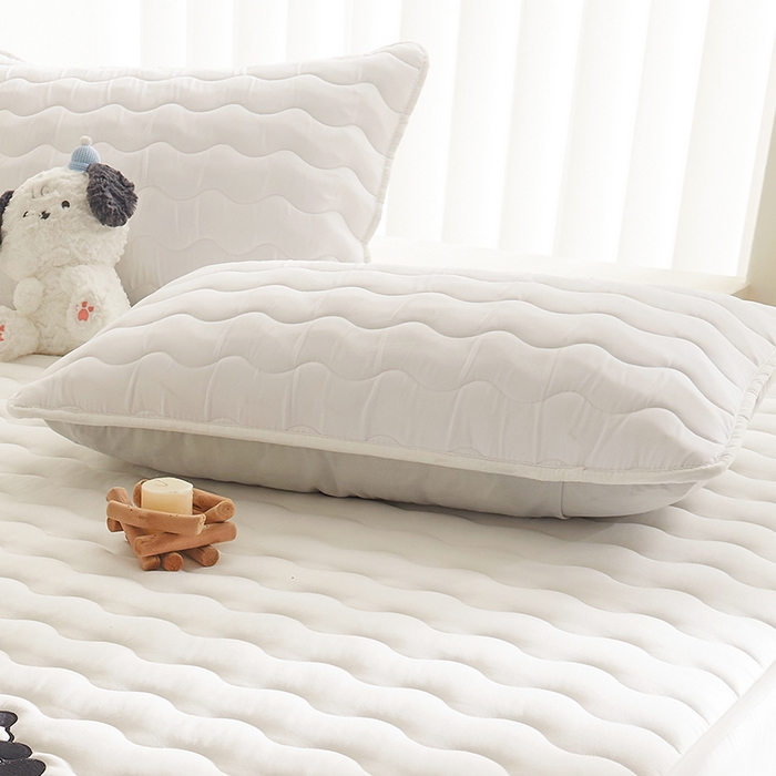 91家纺网 家纺一手货源 找家纺 LIFE.丽芙 2024新款原棉夹棉枕套-四季款 本白