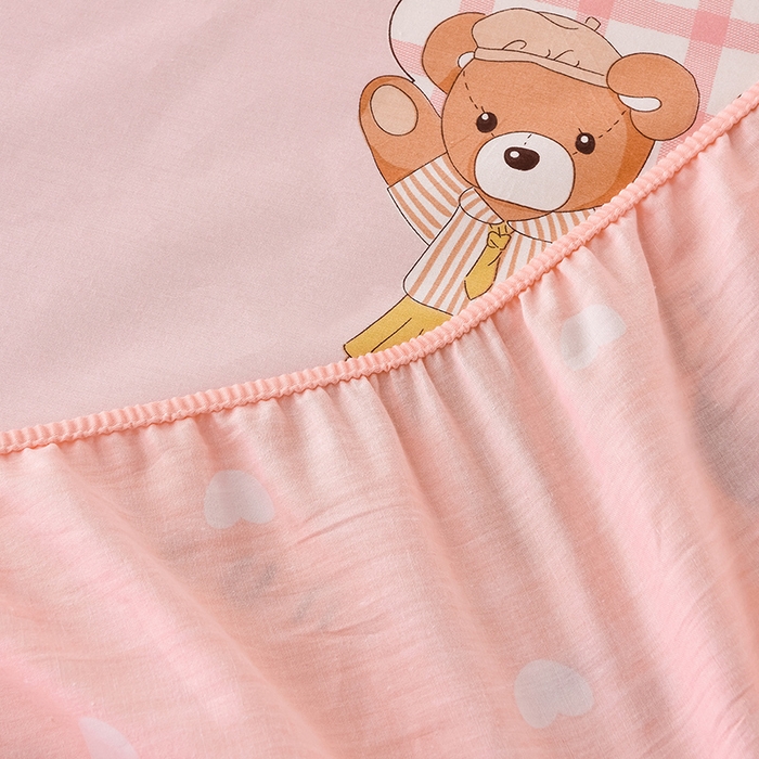 91家纺网 家纺一手货源 找家纺 床笠人家 2025新款全棉印花防水床笠防水隔尿透气-印花防水床笠 甜蜜告白