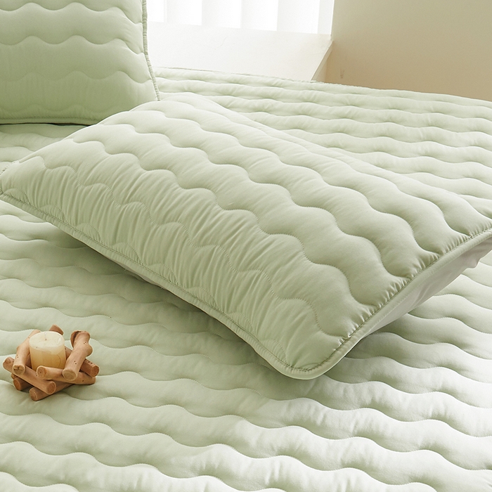 91家纺网 家纺一手货源 找家纺 LIFE.丽芙 2024新款原棉夹棉枕套-四季款 松石绿