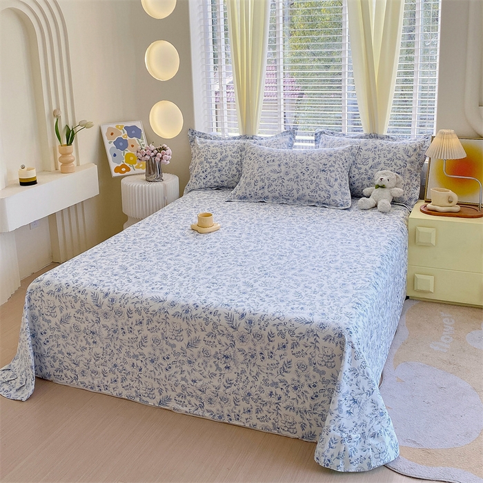 91家纺网 家纺一手货源 找家纺 宝齐莱家纺 2024新款13372全棉印花四件套单品系列-床单 花倾城