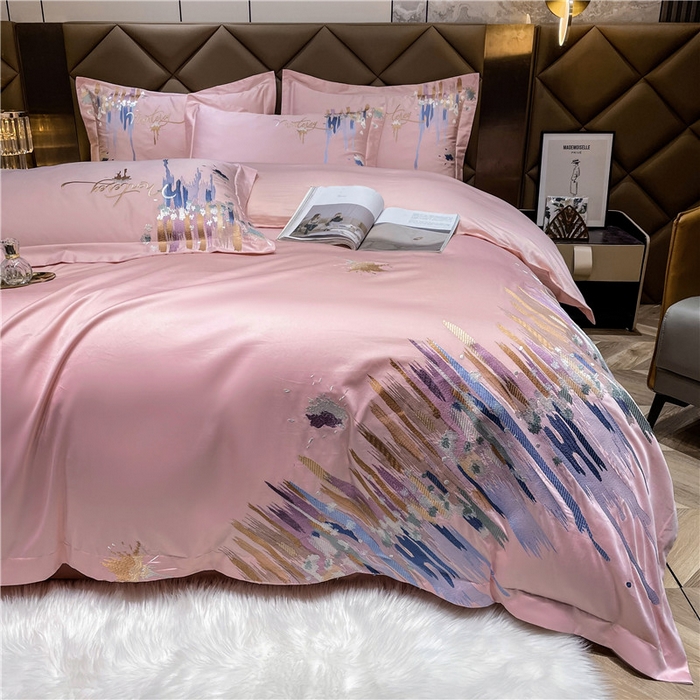 91家纺网 家纺一手货源 找家纺 （总）红番天家居馆 2025新款长绒棉系列四件套-爱情海