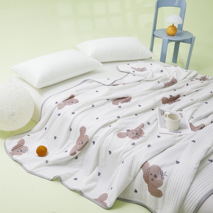 91家纺网 家纺一手货源 找家纺 LIFE.丽芙 2024年新品韩式风凉感丝夏被-跑量 呆呆狗