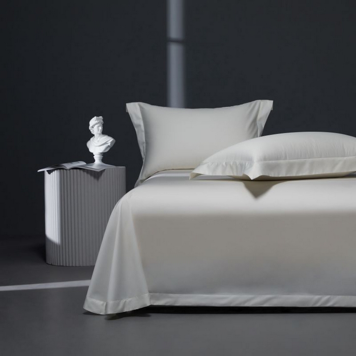 91家纺网 家纺一手货源 找家纺 2024新款定织新布种S120长绒棉四件套-黛西 贵族白