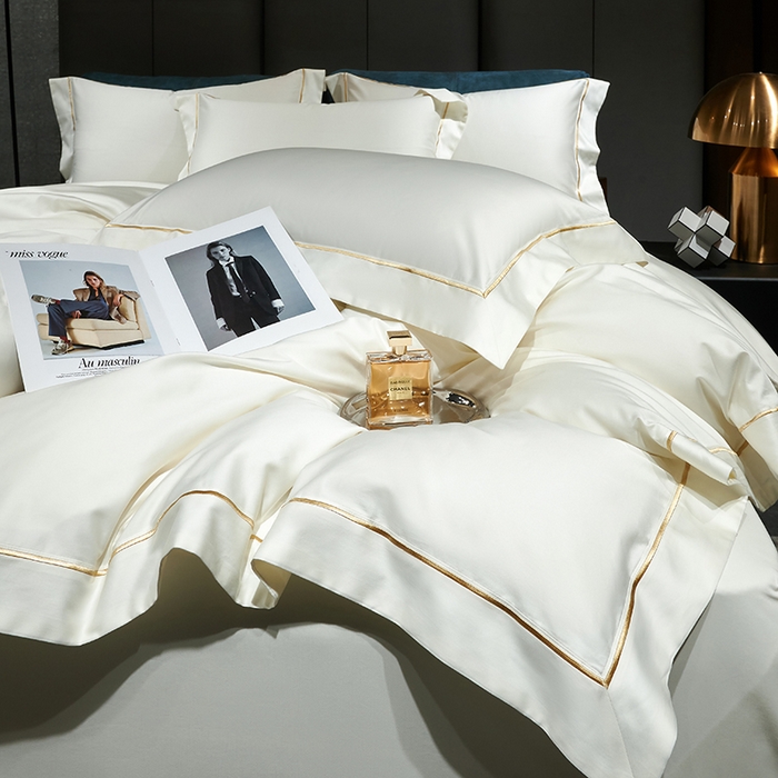 91家纺网 家纺一手货源 找家纺 榻尚家居 2024新款亲肤舒适海岛棉四件套--魅 魅-贵族白