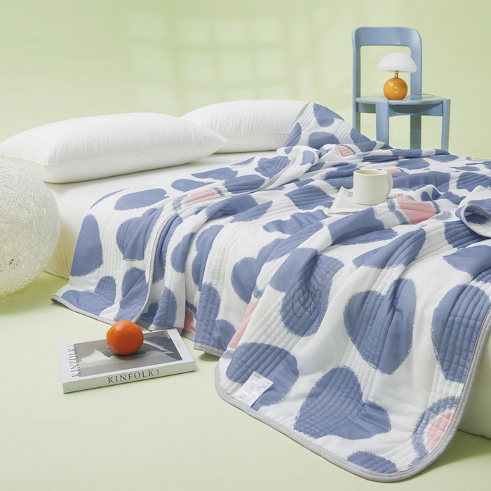 91家纺网 家纺一手货源 找家纺 LIFE.丽芙 2024年新品韩式风凉感丝夏被-跑量 爱心满满