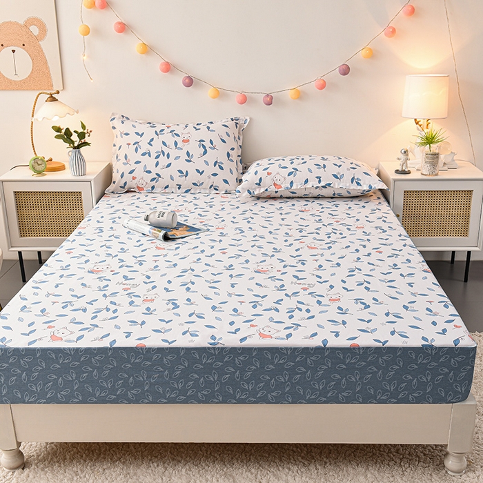 91家纺网 家纺一手货源 找家纺 床笠人家 2025新款全棉印花防水床笠防水隔尿透气-印花防水床笠 安琪儿