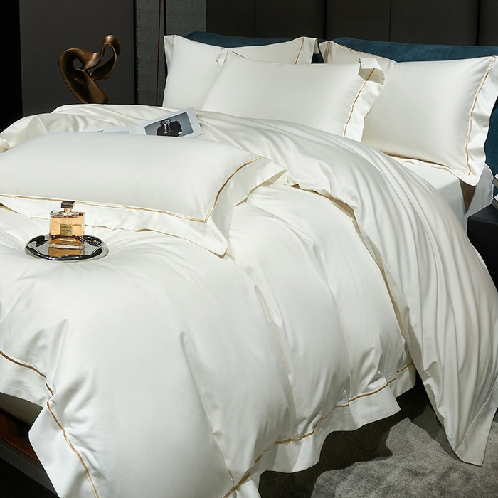 91家纺网 家纺一手货源 找家纺 榻尚家居 2024新款亲肤舒适海岛棉四件套--魅 魅-贵族白