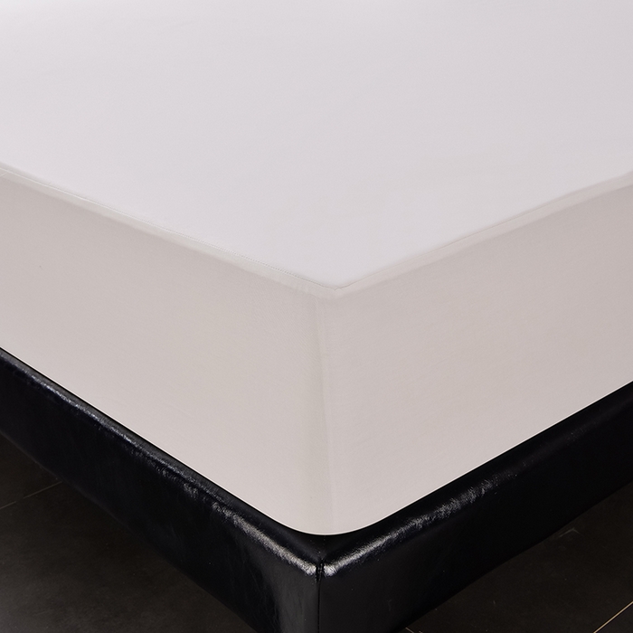 91家纺网 家纺一手货源 找家纺 床笠人家 2025新款全棉纯色防水床笠防水隔尿透气-纯色防水床笠 白色